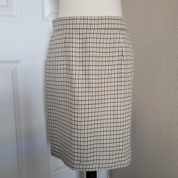 Yellow Plaid Pencil Wool Blend Skirt Size XS - Picture 7 of 10